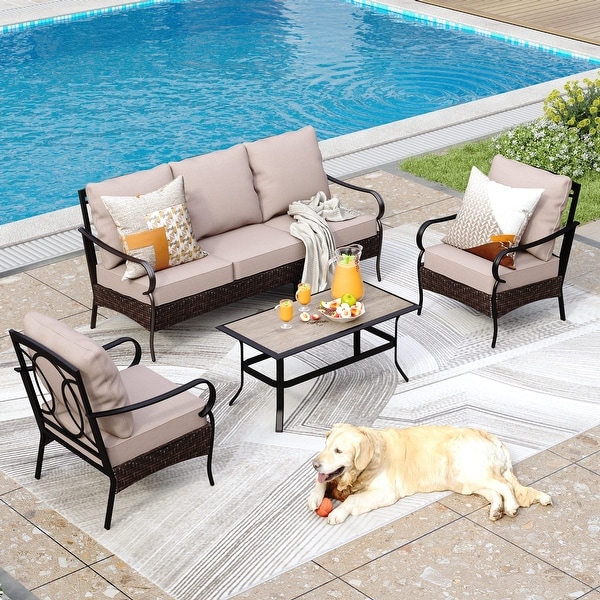 MAISON ARTS Extra Large 6 PCS Outdoor Patio Furniture Set