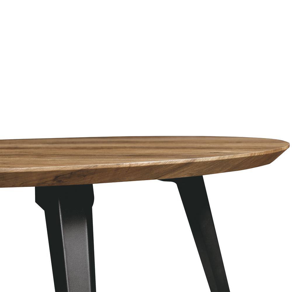 Leisuremod Ravenna 47 in. Modern Round Wood Dining Table with Metal Legs in Dark Brown RTM47BR