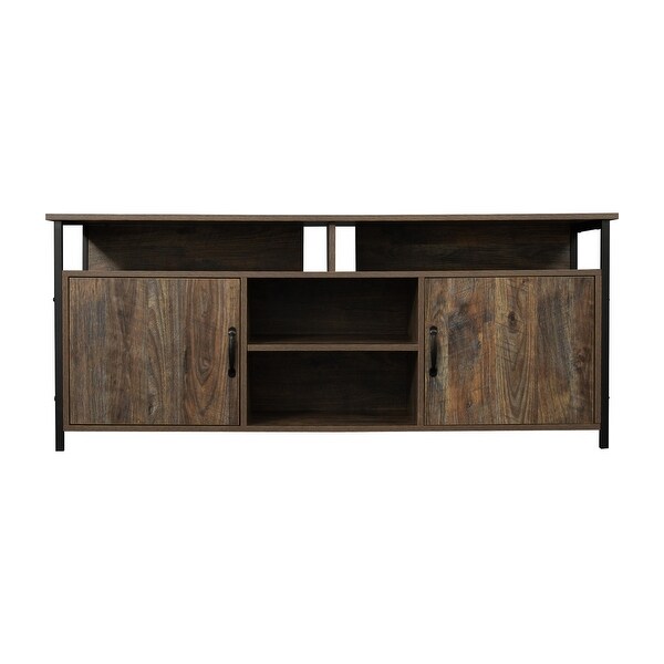 TV Stand ，Modern Wood Universal Media Console with Metal Legs