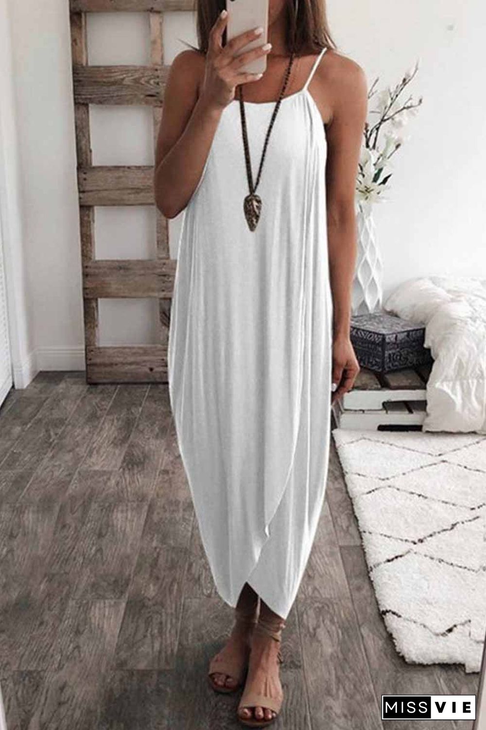 Solid Color Knitted Loose And Irregular Maxi Dress(5 Colors)