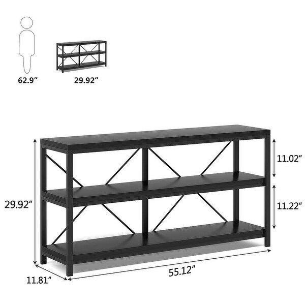 Sofa Console Table， 3 Tiers TV Console Stand， Entryway Table