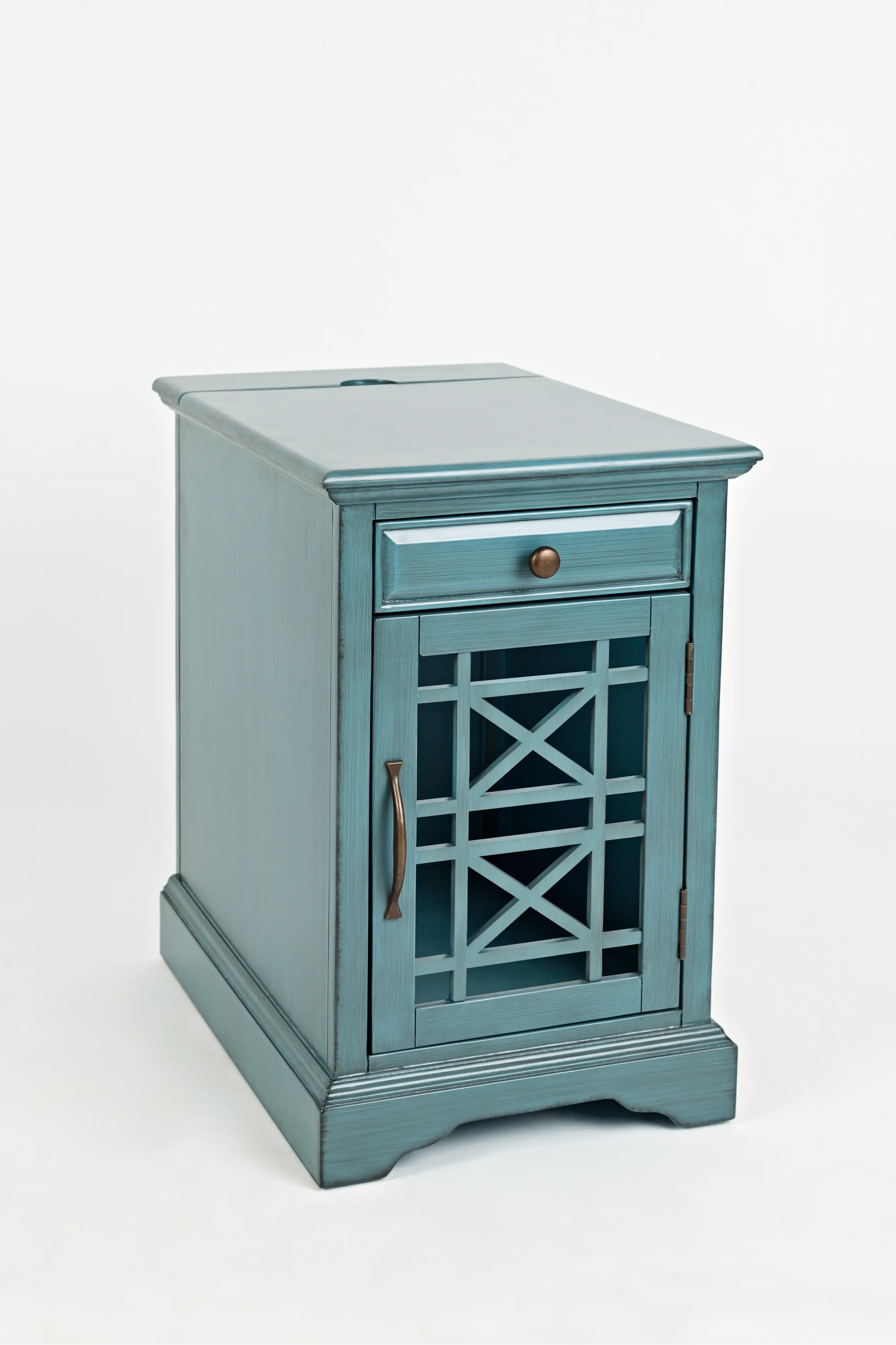 Craftsman Aqua Blue Side Table