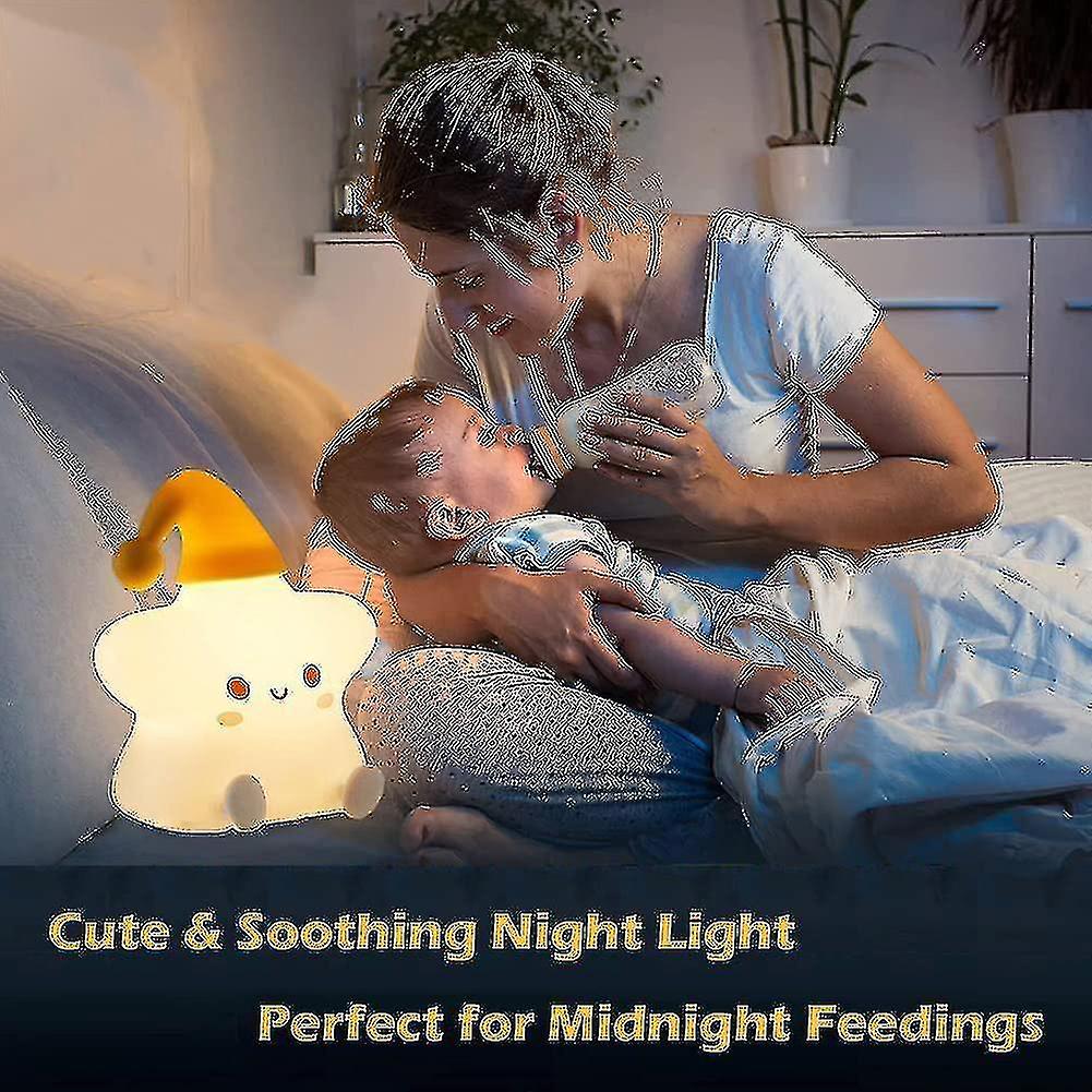 Rechargeable Night Light For Kids Cute Touch Lights For Nursing 7 Colors Changing Silicone Nursery L