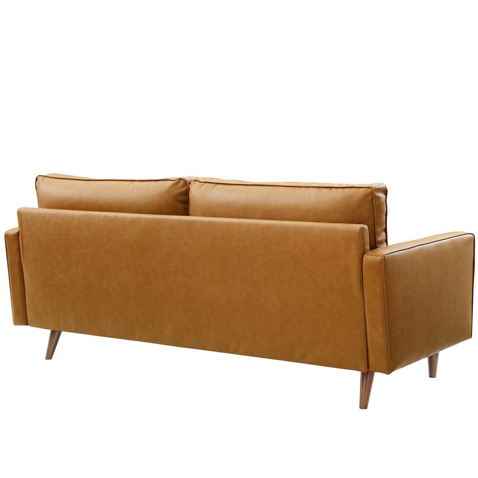 Modway Valour Faux Leather Sofa - Tan