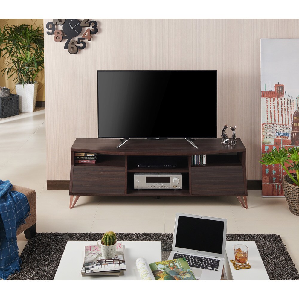 Umer Mid Century Modern Brown 63 inch Multi functional Storage TV Console by Furniture of America