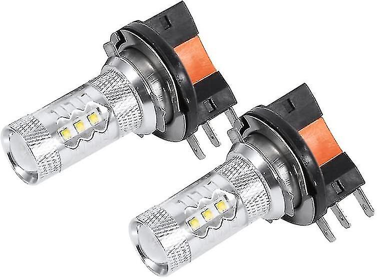 2pcs 80w H15 Led Bulbs White Car Headlight Bulbs Led Daytime Running Lights Bulb Replacement Lamp