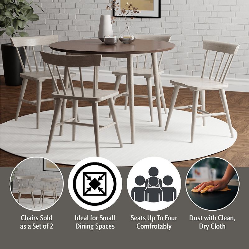 Hillsdale Furniture Mayson 5-piece Round Dining Table and Spindle Chair Set