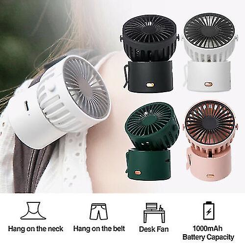 3 Speed Adjustable Neck Waist Hanging Air Cooler Mini Desk Fan Usb Rechargeable