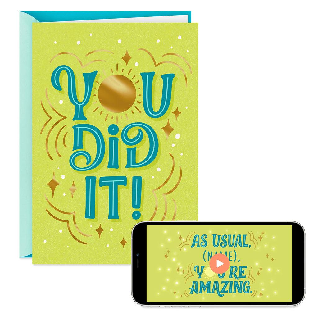 Hallmark  You Did It Video Greeting Congratulations Card