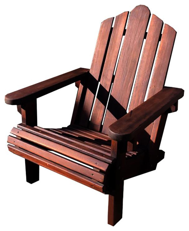 Best Redwood 36 quotSolid Wood Adirondack Chair in Mission Brown Stain   Transitional   Adirondack Chairs   by Homesquare  Houzz