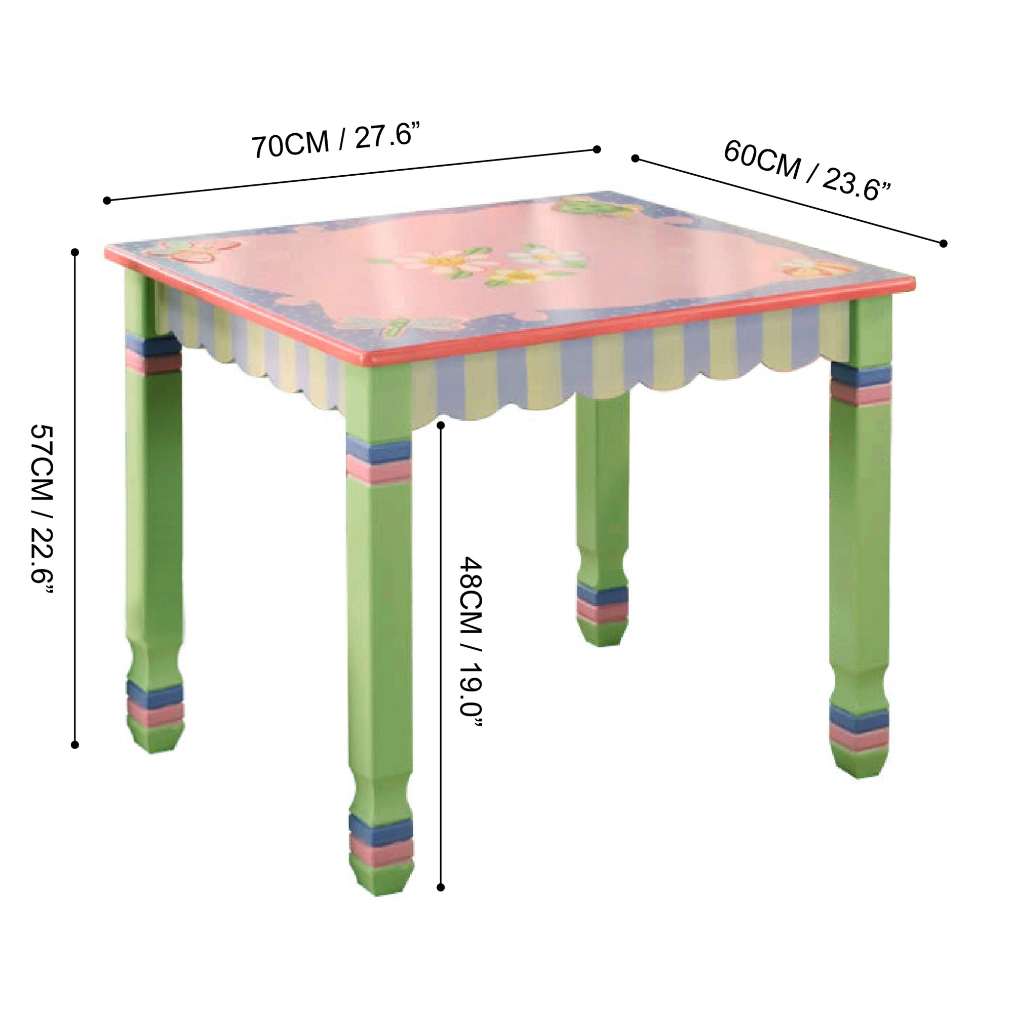 Fantasy Fields by Teamson Kids Magic Garden Kids Wooden Table, Multi-color