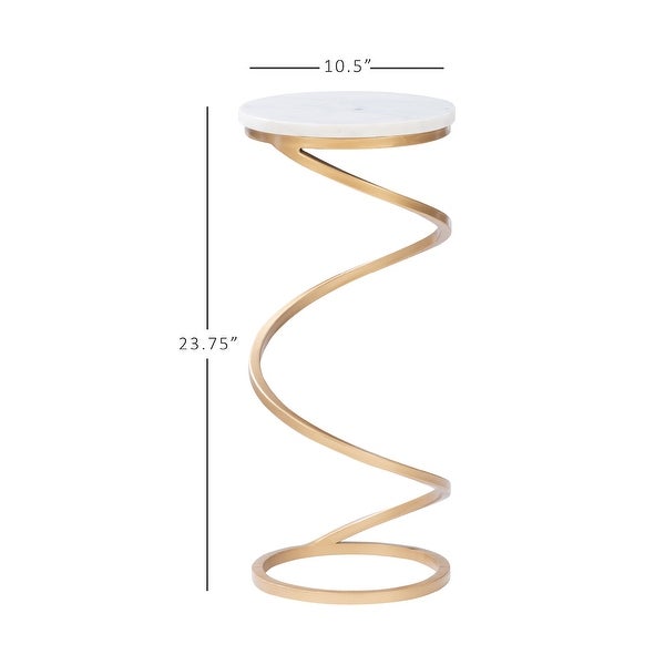 Glazebrooke Glam Sprial End Drink Table with Gold Base