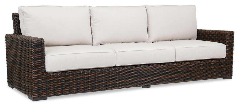 Montecito Sofa With Cushions  Canvas Flax With Self Welt   Tropical   Outdoor Sofas   by Sunset West Outdoor Furniture  Houzz