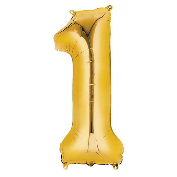 Shiny Metallic Gold Mylar Foil Helium/Air Number and Letter Balloons 40