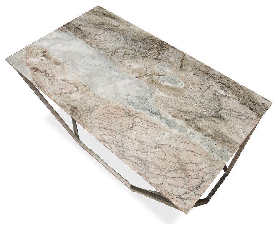 Trapezoid Coffee Table Marble Top   Transitional   Coffee Tables   by Sideboards and Things  Houzz