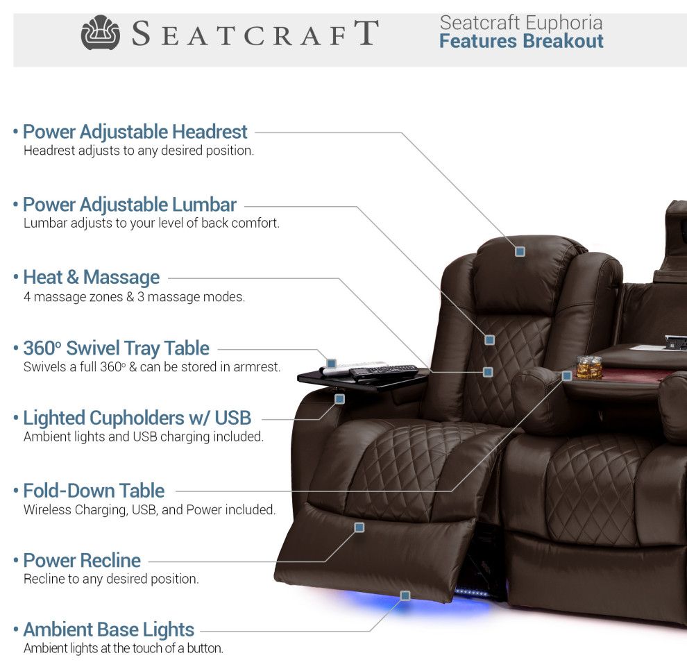 Seatcraft Euphoria Home Theater Seating   Contemporary   Theater Seating   by Stargate Cinema  Houzz