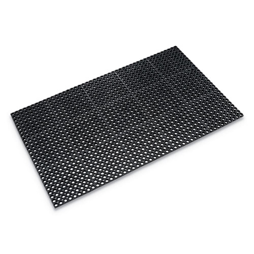 Crown Safewalk Heavy-Duty Anti-Fatigue Drainage Mat | General Purpose， 36 x 60， Black | CWNWSTF35BLA