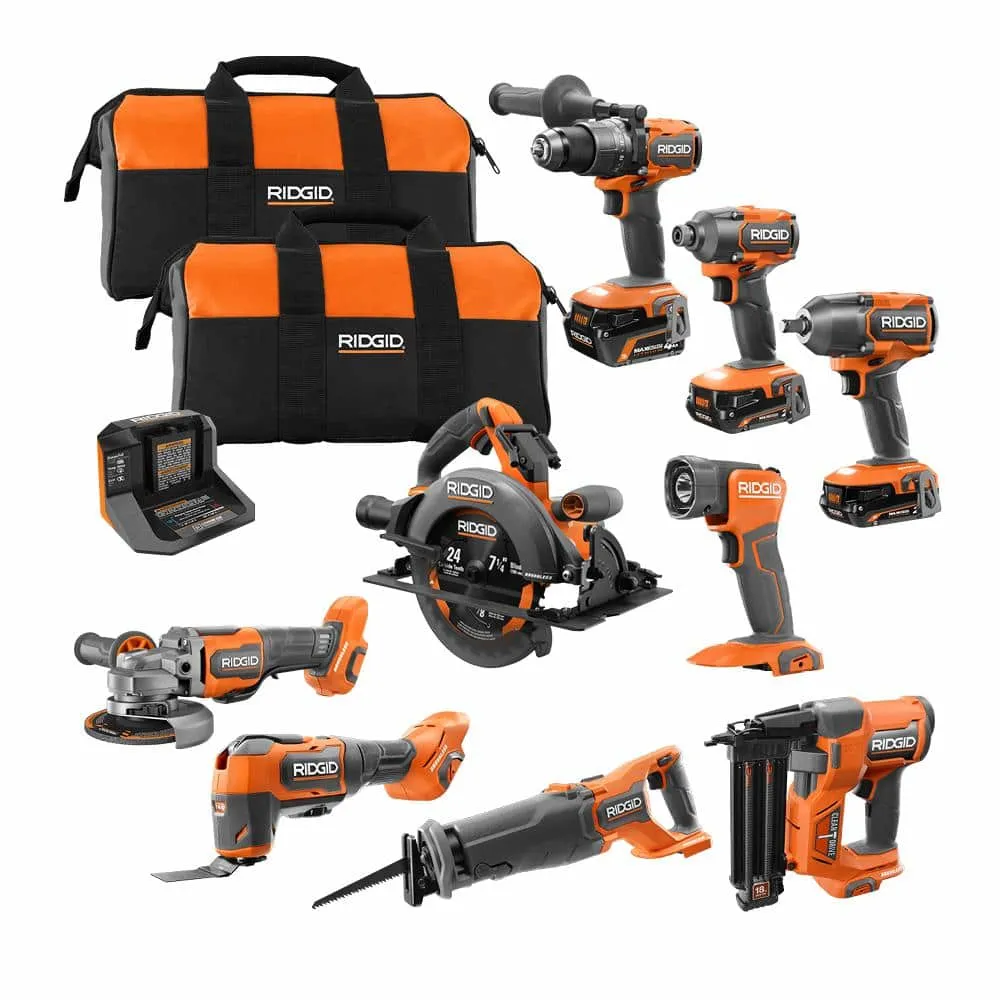 Questions and Answers for RIDGID 18V Brushless Cordless 8-Tool Combo Kit with (2) 2.0 Ah and (1) 4.0 Ah MAX Output Batteries, and Charger