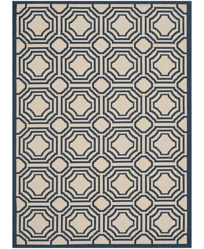 Safavieh Courtyard CY6112 Beige and Navy 5'3 x 7'7 Outdoor Area Rug