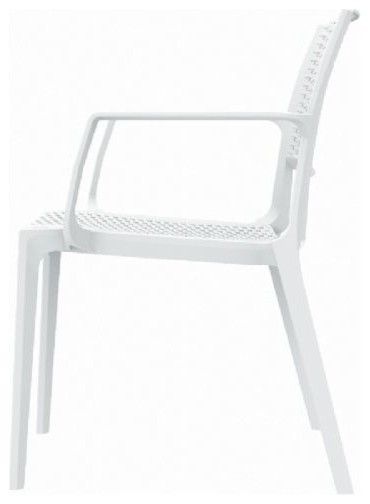 Capri Resin Wickerlook Arm Chair  Set of 2   Contemporary   Outdoor Dining Chairs   by Compamia  Houzz