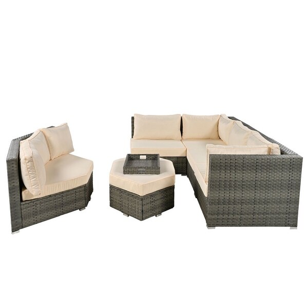 6Piece Rattan Patio Conversation Set