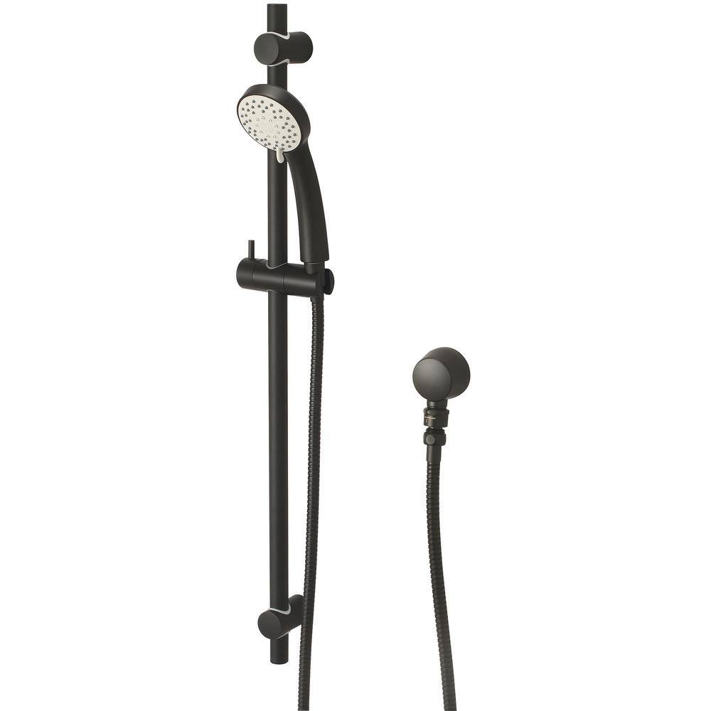 OLYMPIA 1-Spray Patterns with 1.75 GPM 3.13 in. Wall Mount Handheld Shower Head in Matte Black P-4530-MB