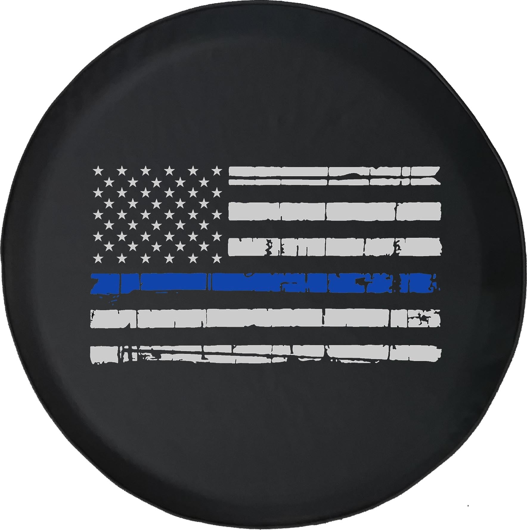 Black Tire Covers - Tire Accessories for Campers， SUVs， Trailers， Trucks， RVs and More | | Thin Blue Line Flag Police Black 28 Inch