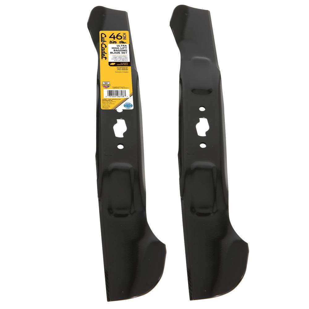 Cub Cadet Original Equipment High Lift Blade Set for Select 46 in. Riding Lawn Mowers with S-Shape Center OE# 742-05510742P05510 490-110-C192