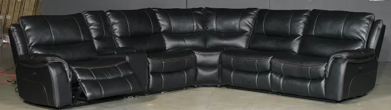 Wayne Black 6 Piece Reclining Sectional