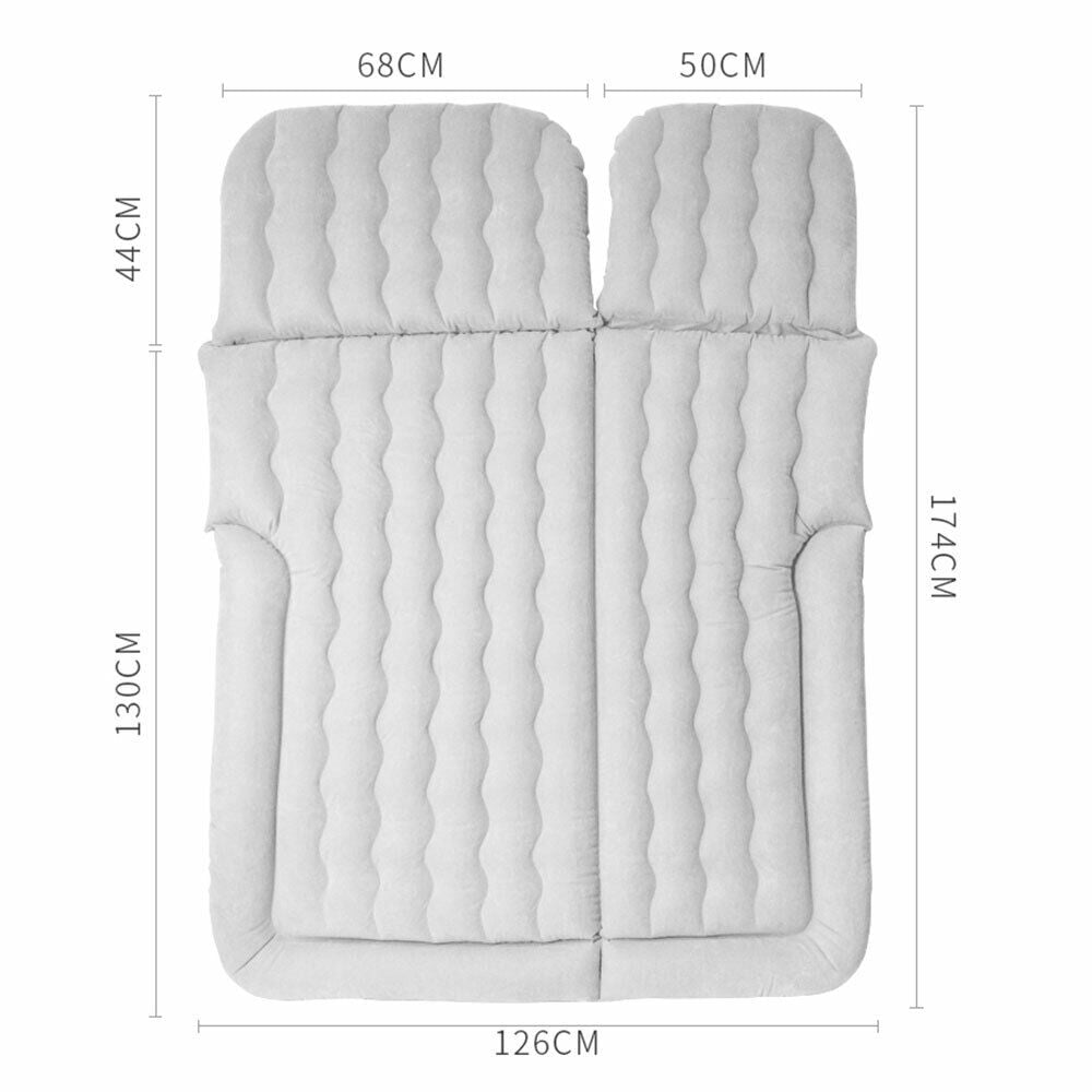 SHZICMY Car Inflatable Air Bed Travel Mattress Seat Sleep Cushion Mat Pillow Pump Camp Gray