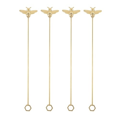 Garden Party: Brass Bee Stir Sticks