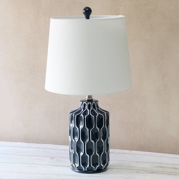 Moroccan Table Lamp With Fabric Shade Blue Lalia Home