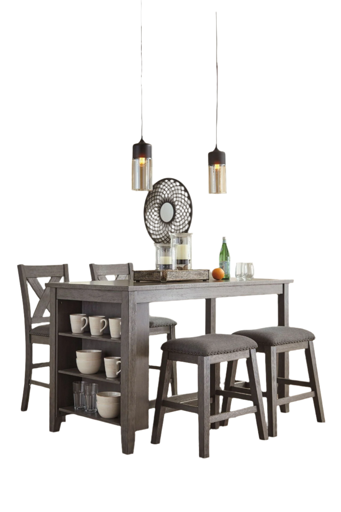 Caitbrook Pub Table with 4 Barstools