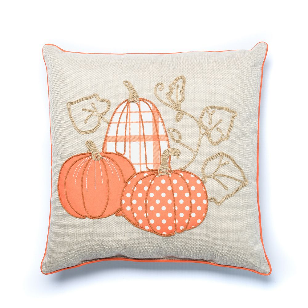 Tempo Home Three Pumpkins Toss Throw Pillow