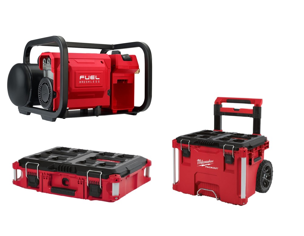 MW M18 FUEL 2 Gallon Compressor Bare Tool with PACKOUT Rolling Tool Box and PACKOUT Tool Box 2840-20PACK from MW