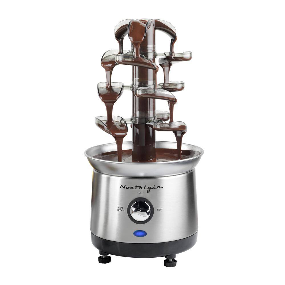 Nostalgia 1 qt. Stainless Steel Cascading Chocolate Fondue Pot NCFF1000SS