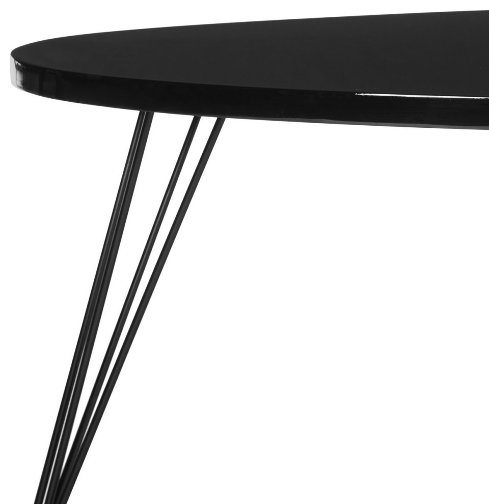 Clinton Retro Mid Century Lacquer Coffee Table Black   Midcentury   Coffee Tables   by AED Luxury Home Decor  Houzz