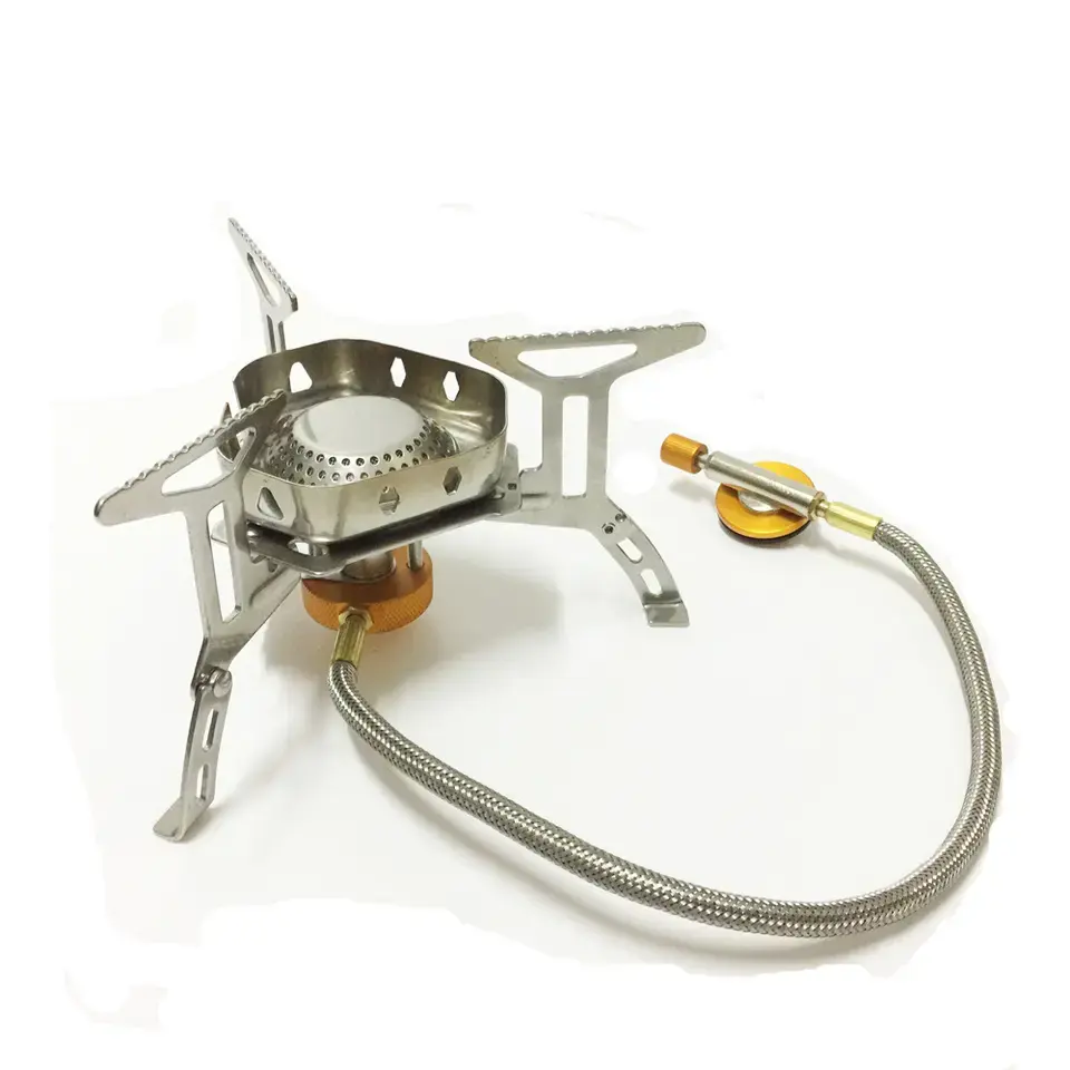 Ultralight Camping Stove Portable Mini Outdoor Folding Camping Kitchen Gas Stove Windproof Furnace Burner Backpacking Hiking