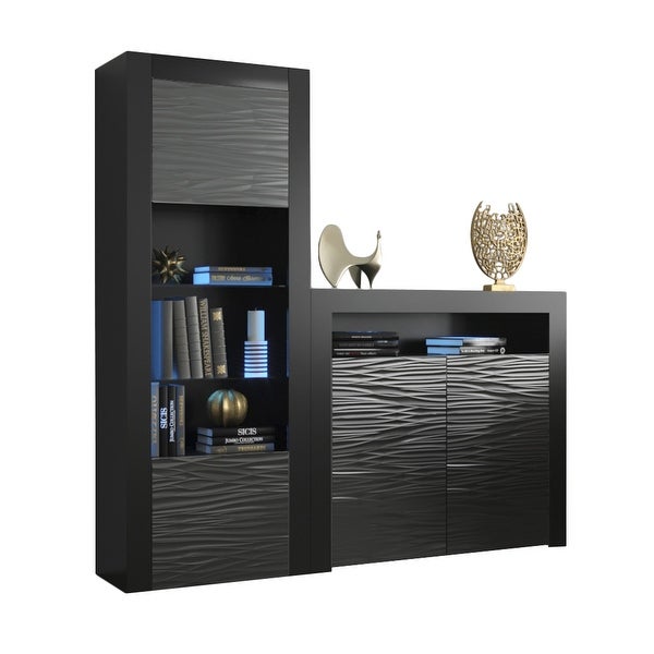 Milano Set 2D-BK Modern Wall Unit Entertainment Center