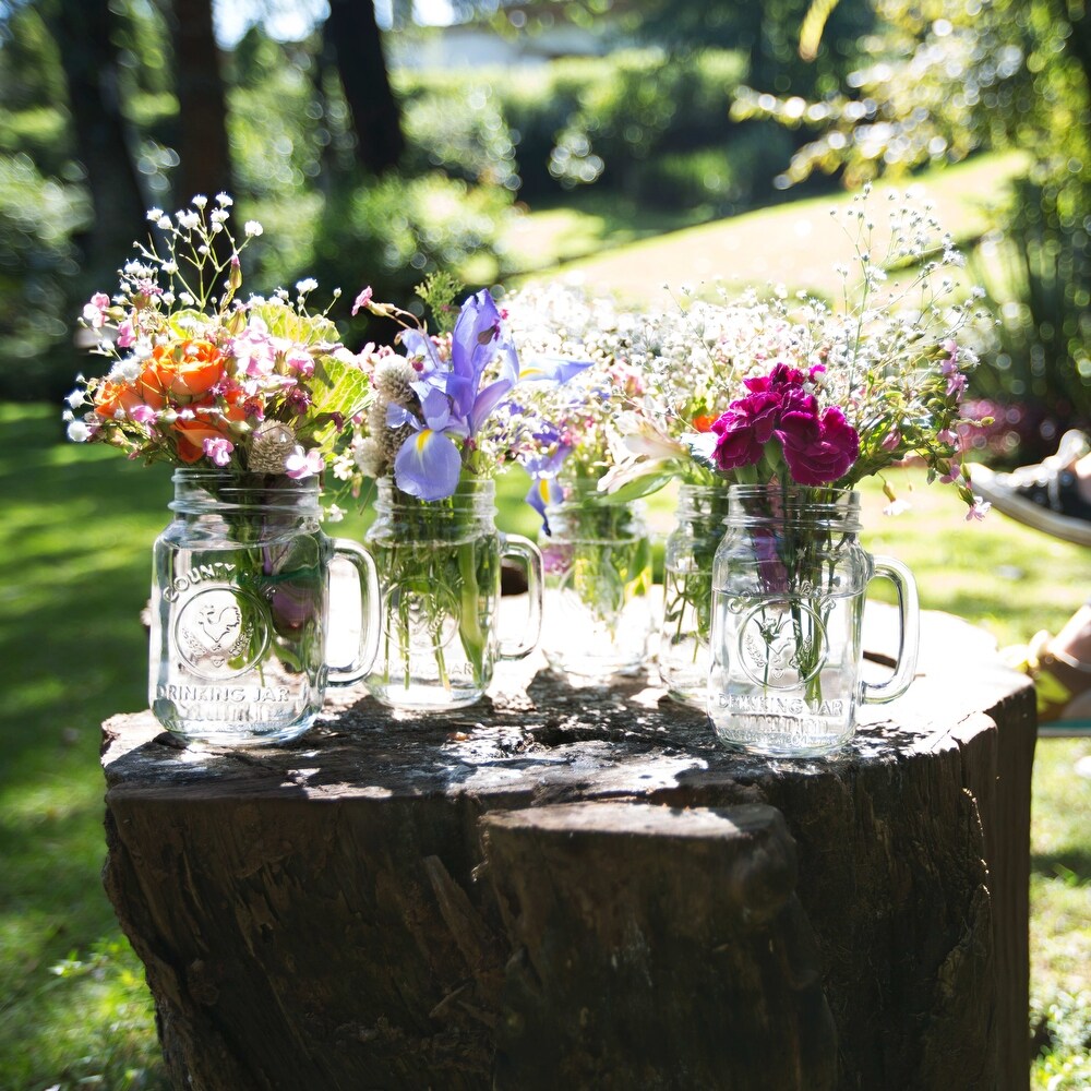 Libbey County Fair Glass Drinking Jars  16.5 ounce  Set of 12