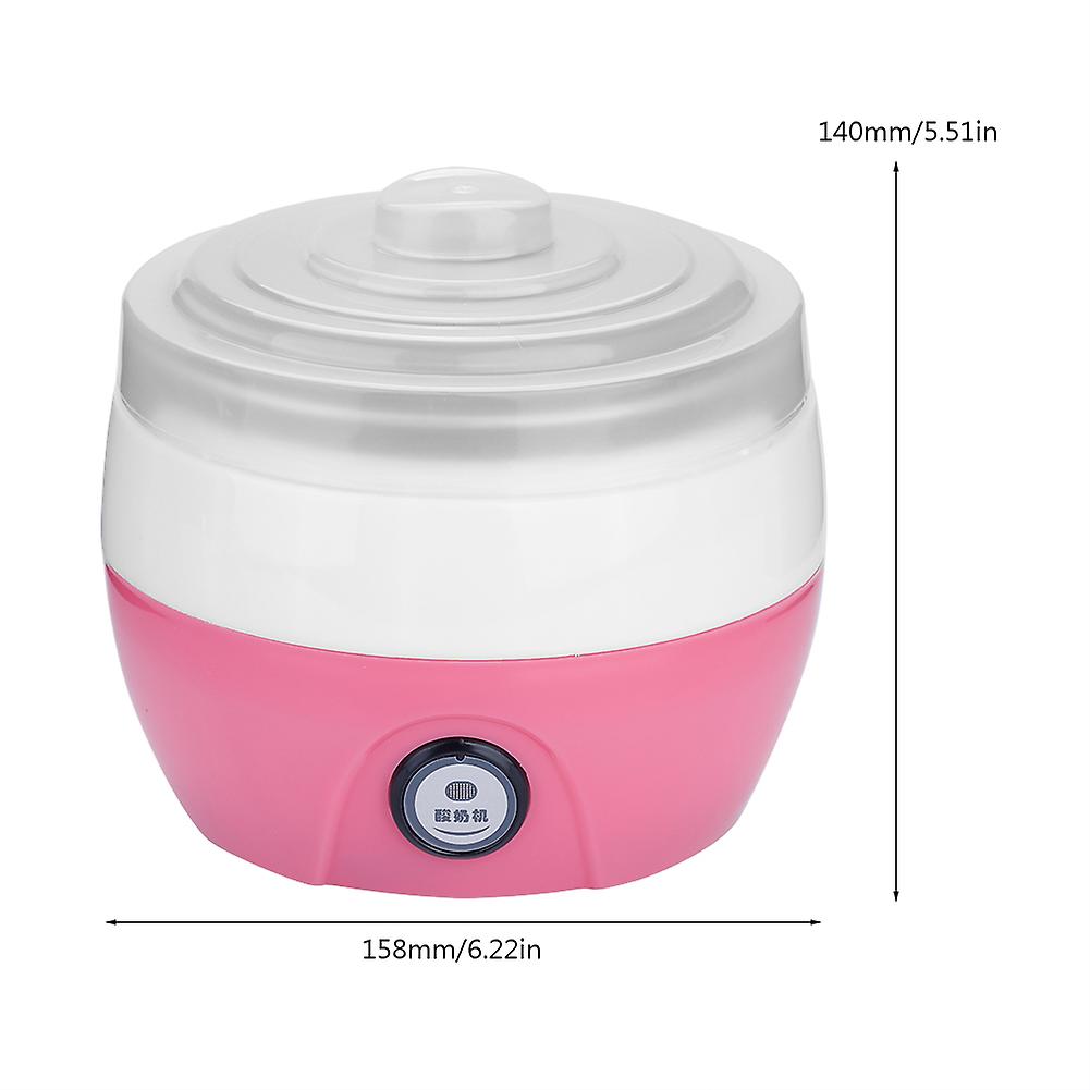 1l Household Electric Automatic Yogurt Yoghurt Maker Stainless Steel Inner Container (pink)