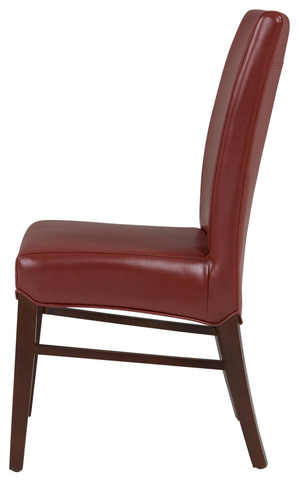 Ridge Bonded Leather Chair  Pomegranate (Set Of 2)   Contemporary   Dining Chairs   by Virgil Stanis Design  Houzz