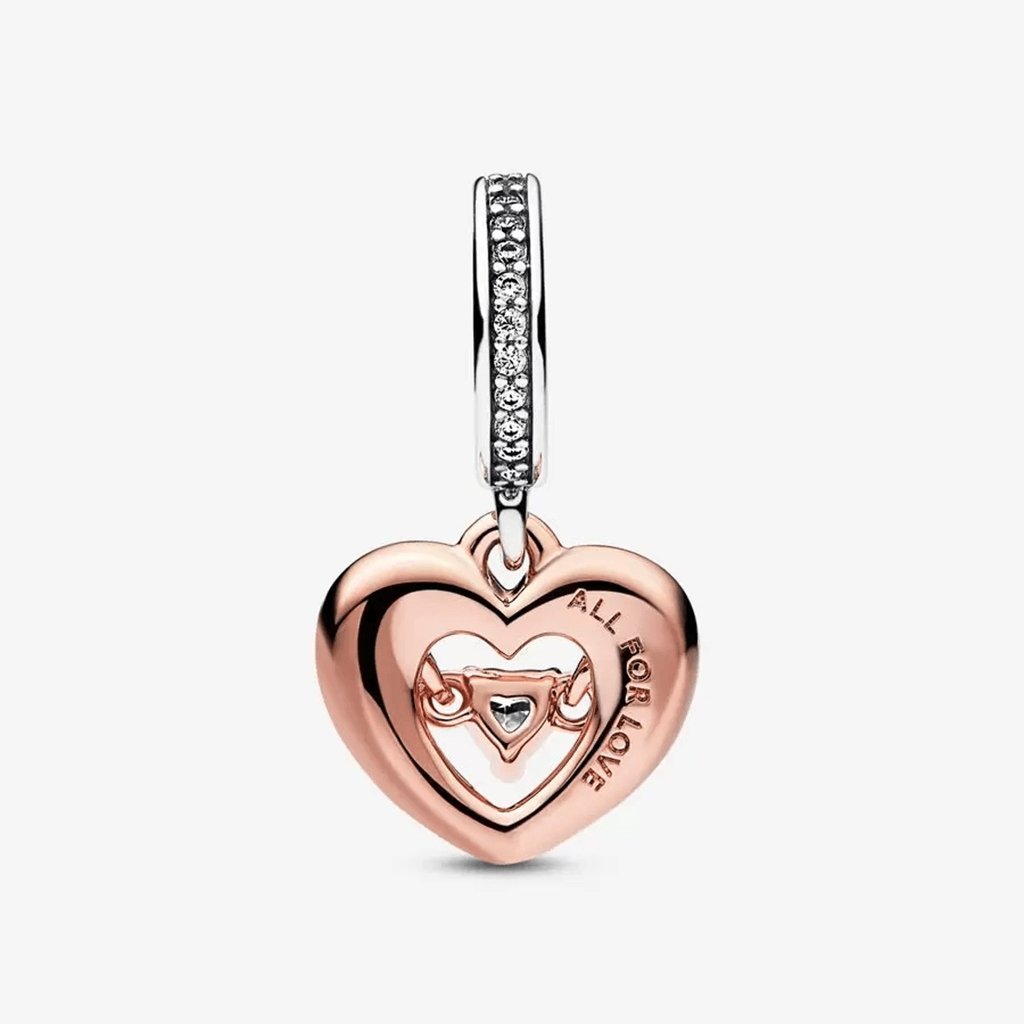 PANDORA  Two-tone Radiant Heart Dangle Charm