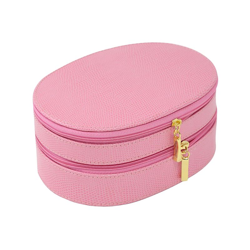 Bey-Berk Oval Leather Jewelry Case