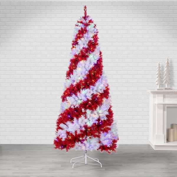 7.5 Foot Candy Cane Swirl Pine Tree