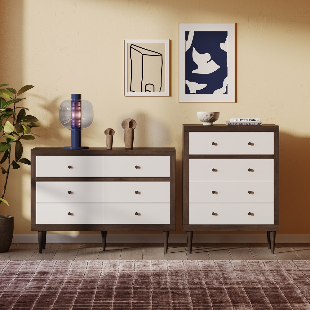 Nystrom 2 Piece Double Dresser and 4 Drawer Dresser Bedroom Set by Christopher Knight Home