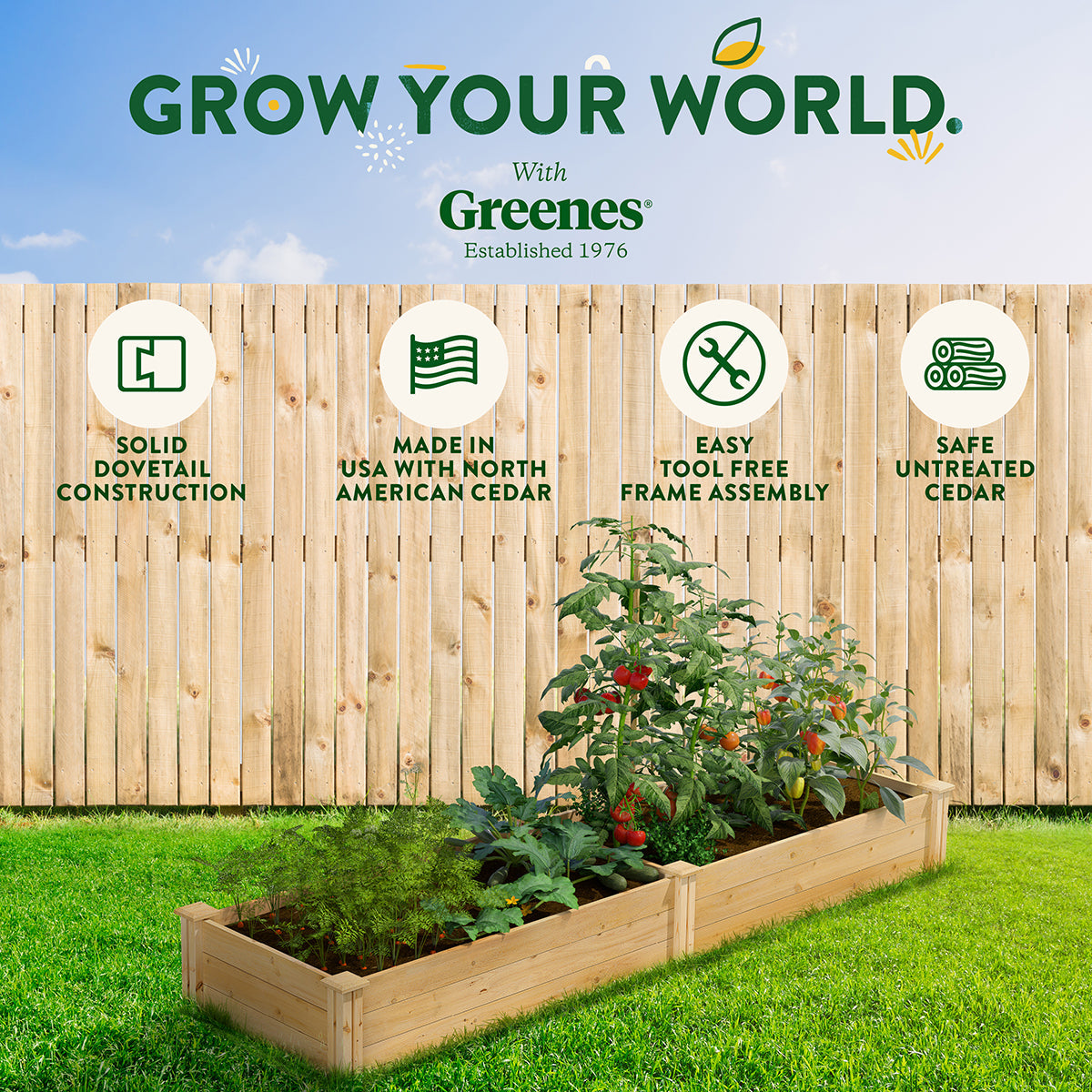 Greenes Fence Cedar Raised Garden Bed, Multiple Sizes