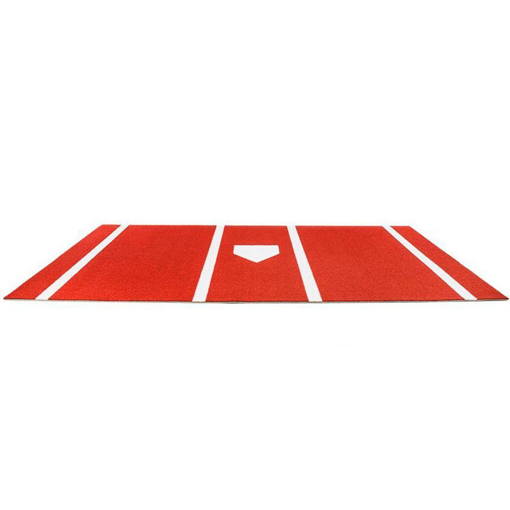 TRUGRASS 6 ft. x 12 ft. BaseballSoftball Hitting Mat With Inlaid Turf Homeplate BBSBHM612