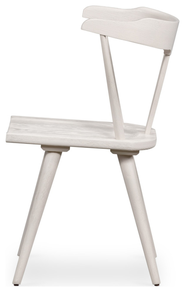 Ripley Off White Oak Windsor Dining Chair Set Of 2   Midcentury   Dining Chairs   by Zin Home  Houzz