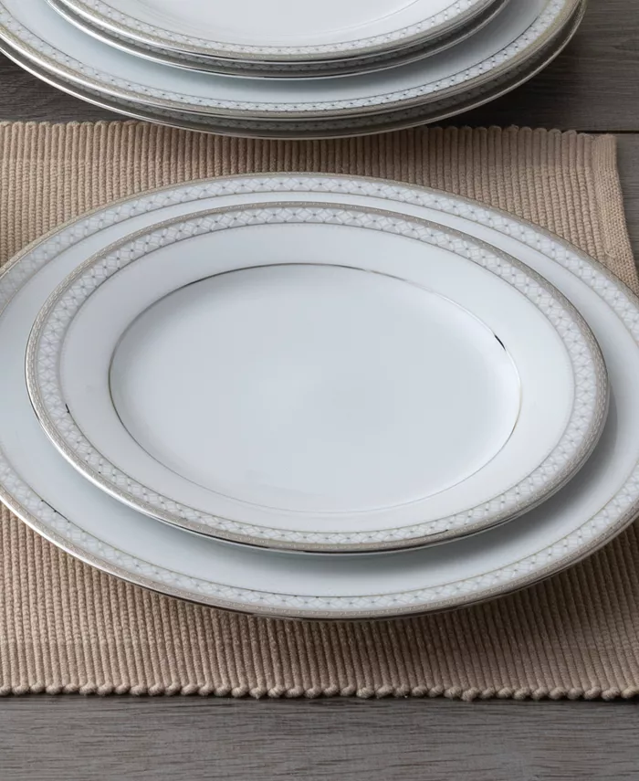 Noritake Rochester Platinum Set of 4 Salad Plates Service For 4